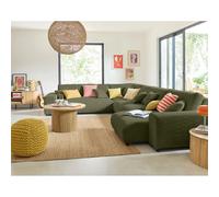 Lisa design Canapé modulable angle gauche 8 places - Vert