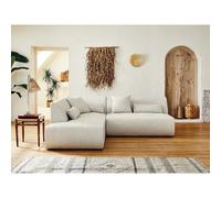 Lisa design Canapé modulable d’angle gauche 5 places - Beige
