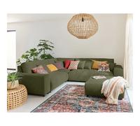 Lisa design Canapé modulable d'angle Garance - Vert