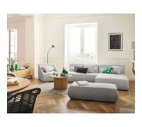 Lisa design Canapé modulable d'angle Onyx - Gris clair