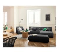 Lisa design Canapé modulable d'angle Onyx - Gris foncé