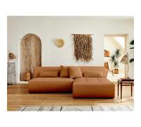 Lisa design Canapé modulable d'angle Onyx réversible 4 places en tissu Rouille