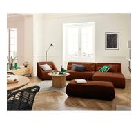 Lisa design – Canapé d'angle modulable Onyx – 4 places réversible velours côtelé – Terracotta