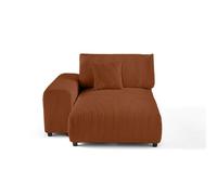 Garance - module d'assise méridienne gauche - en velours côtelé - Terracotta