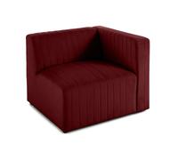 Lisa design canapé modulable module droit velours - Rouge