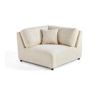 Lisa design Canapé module d'assise d'angle velours - Beige