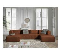 Lisa design canapé panoramique 7 places - Terracotta