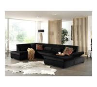 Lisa design Canapé panoramique angle gauche - Noir
