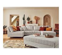 Lisa design Canapé panoramique convertible - Gris clair