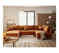 Lisa design Canapé panoramique Rune d'angle droit - Rouille