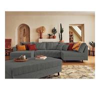 Lisa design Canapé panoramique Rune - Gris foncé