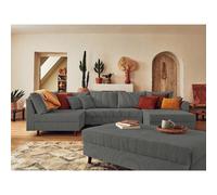 Lisa Design canapé panoramique Rune - Gris foncé