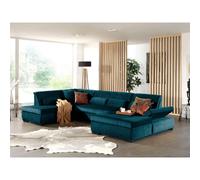 Lisa design canapé panoramique Vermont - Bleu canard
