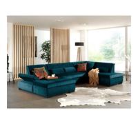 Lisa design Canapé panoramique Vermont - Bleu canard