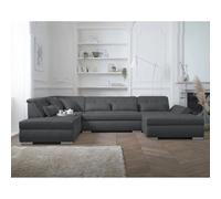 Lisa design Canapé panoramique Vermont - Gris foncé