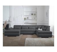 Lisa design Canapé panoramique Vermont - Gris foncé