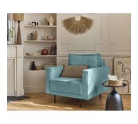 Lisa design Fauteuil Charlie en velours - Bleu