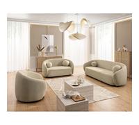 Lisa design Fauteuil Flore bouclette - Taupe