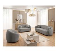 Lisa design Fauteuil Flore en tissu bouclette - Gris