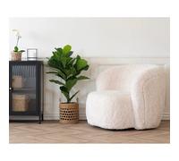Lisa design Fauteuil Maeto en fausse fourrure - Écru