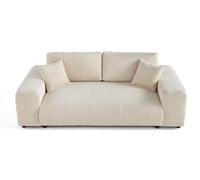 Lisa design – Canapé droit Garance – 3 places – velours côtelé – Beige