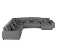 Lisa Design Garance - canapé modulable d'angle Gauche - 8 Places - en Velours côtelé