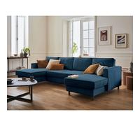 Lisa design Jake canapé panoramique convertible - Bleu