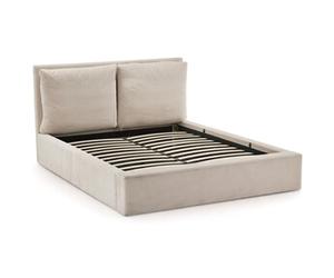 Lisa Design Lit coffre Pivoine 160x200 velours côtelé sommier inclus Beige
