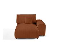 Lisa design Méridienne droite velours - Terracotta