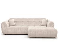 Lisa Design - Mini Ray - Canapé d'angle Droit 4 Places en Tissu texturé, Beige