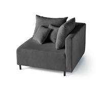 Lisa design module d'angle de canapé modulable - Gris foncé