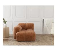 Lisa design Module d'assise gauche velours - Rouille