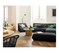 Lisa design Canapé d'angle modulable Onyx 5 places velours côtelé Gris foncé