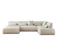Lisa Design Onyx - canapé panoramique d'angle Droit 7 Places - en Tissu