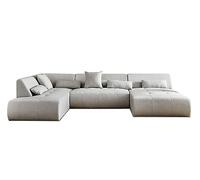 Lisa Design Onyx - canapé panoramique d'angle Gauche 7 Places - en Tissu