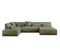 Lisa Design Onyx - canapé panoramique d'angle Gauche 7 Places - en Tissu