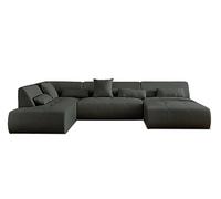 Lisa Design Onyx - canapé panoramique d'angle Gauche 7 Places - en Tissu
