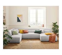 Lisa Design Onyx canapé panoramique - Gris clair