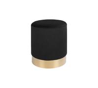 Lisa design Pouf velours rond - Noir