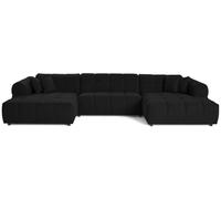 Lisa Design Ray - canapé panoramique en U 7 Places en Tissu texturé