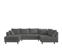 Lisa Design Rune - canapé panoramique d'angle Droit - 7 Places - avec Pouf d'appoint - en Velours côtelé