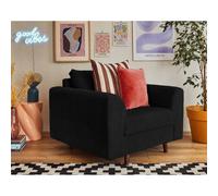 Lisa design Rune fauteuil velours - Noir