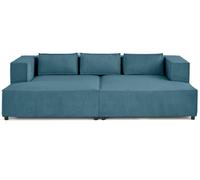 Lisa Design Stella - canapé Droit 3 Places avec Double méridienne - Assise Profonde - en Velours côtelé