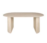 Lisa design Table à manger Maeva ovale – Bois effet travertin – 6 personnes – Beige