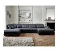Lisa design Vermont canapé panoramique 7 places - Noir