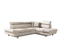 Lisbona - Canapé d'angle convertible - 5 places - Droit - Beige