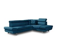Lisbona - Canapé d'angle convertible - 5 places -Droit - Bleu canard