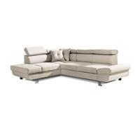 Lisbona - Canapé d'angle convertible - 5 places - Gauche - Beige