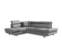Lisbona - Canapé d'angle convertible - 5 places - Gauche - Gris clair