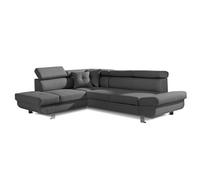 Lisbona - Canapé d'angle convertible - 5 places - Gauche - Gris foncé